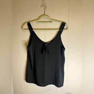 Black Lace Tank w/ Cute Tie. Silky